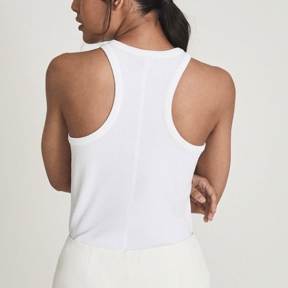 Reiss Mirabel Ribbed Jersey Racer Tank Top - Picture 2 of 6